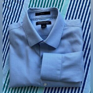 Banana Republic Sz S men’s light blue slim-fit non-iron cotton shirt Like new